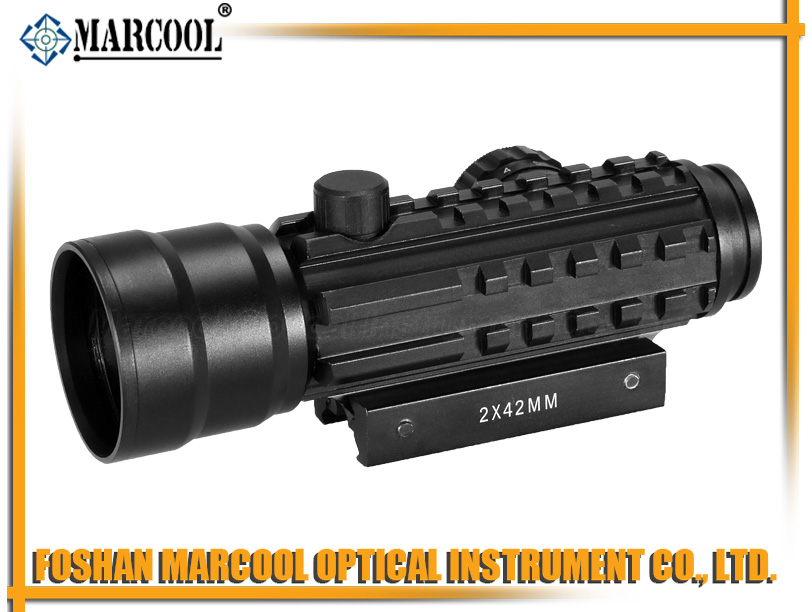 2X42 red dot sight with Three sides rail