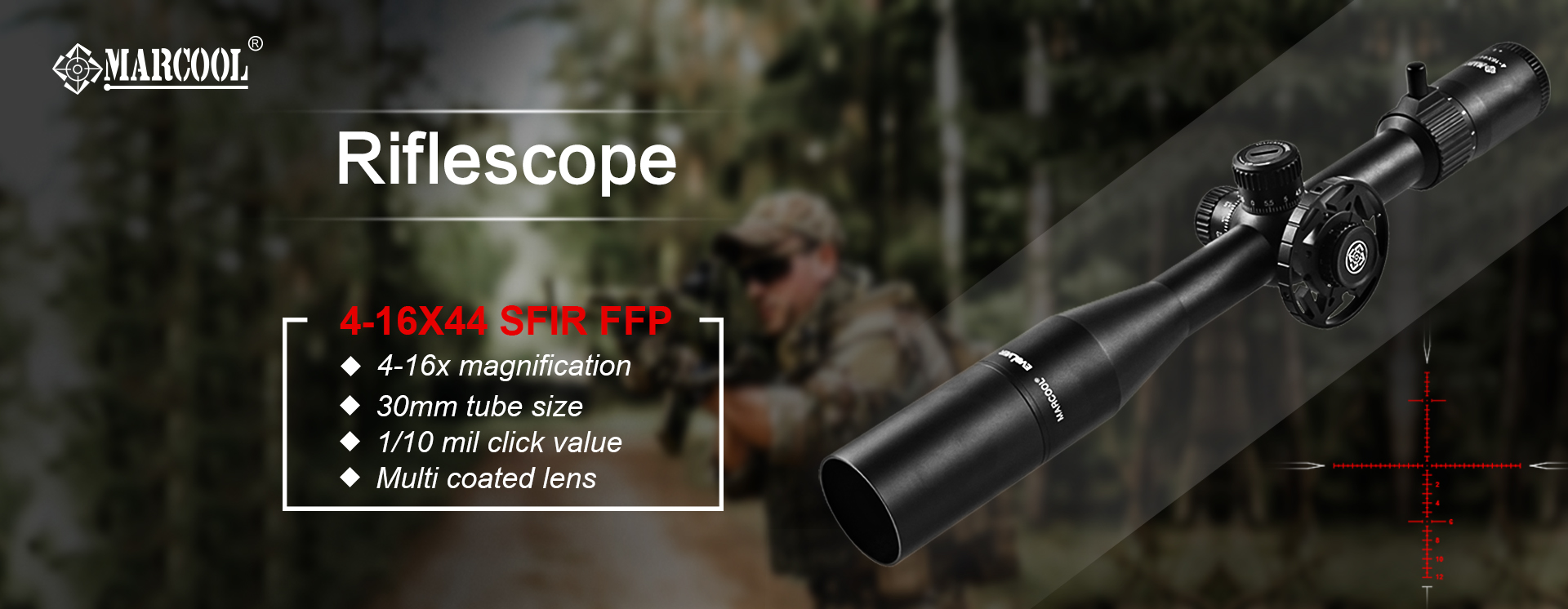 MARCOOL ALT 1.2-6x24 SFP Riflescope Tactical Hunting HD Mil Rifle